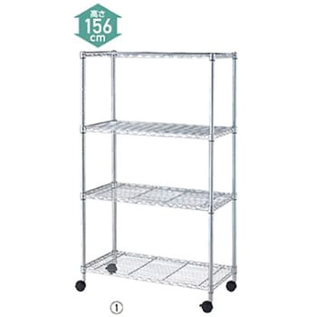 スチールラック H156cm 棚4段 H156cm D45.7cm アズワン