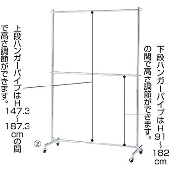 重量用2段ハンガー W120cmタイプ アズワン