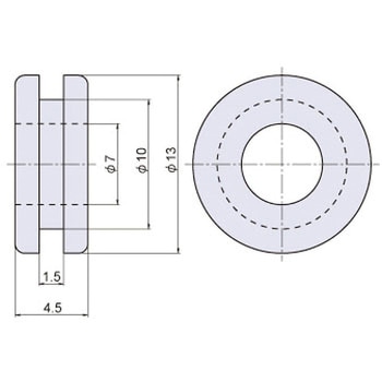 グロメット NG 型(ライトグレー色) Φ 10 × 1.5mm ジョー・プリンス竹下