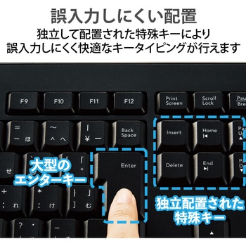 キーボード ワイヤレス マウス付き 無線 USB フルサイズ 静音 抗菌 エレコム