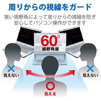 液晶保護フィルム Let’s note CF-LXシリーズ 14インチ のぞき見防止 プライバシーフィルター 抗菌 ブルーライトカット エレコム