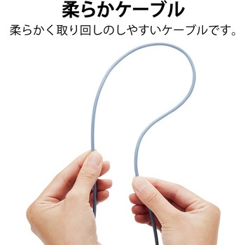 LANケーブル Cat6A スイングコネクタ 左右90°回転 爪折れ防止 スリムケーブル(直径3.5mm) RoHS エレコム