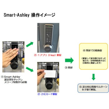 非接触ドアロック Smart-Ashley SF 1ロックセット 1台 安田 【通販