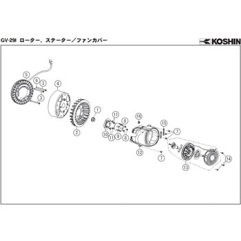 インバーター発電機 GV-29I-AAA-0 部品 工進