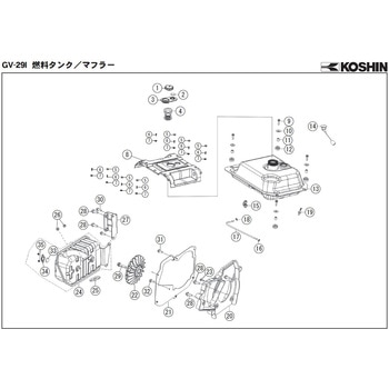 インバーター発電機 GV-29I-AAA-0 部品 工進