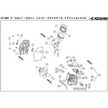 インバーター発電機 GV-30IS-AAA-0 部品 工進