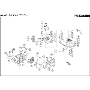 インバーター発電機 GV-30IS-AAA-0 部品 工進