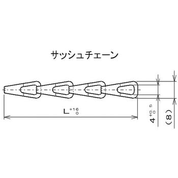 サッシュチェーン SUS304  片側リング・カラビナフック付 ラクテム