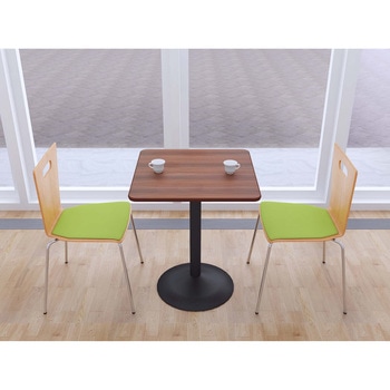カフェテーブル  60cm 角 スチール丸脚ブラック Y2K