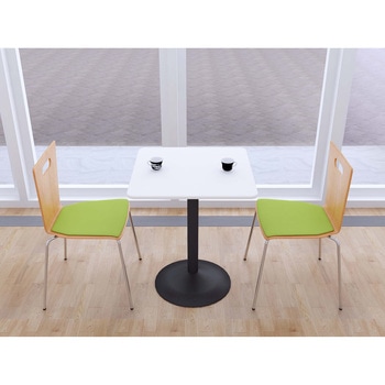 カフェテーブル  60cm 角 スチール丸脚ブラック Y2K