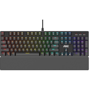 eSports向けメカニカルゲーミングキーボード(104キー/青軸/英語配列/5000万回耐久/LEDライト) AOC
