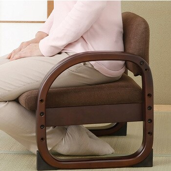 天然木立ち座り楽ちん座椅子 日本製 1脚 ゴブラン〔代引不可〕