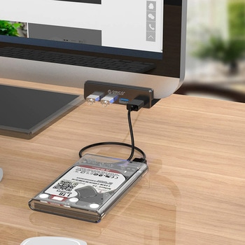 USB3.0ハブ 4ポート クランプ固定式 電源供給ポート付 ORICO