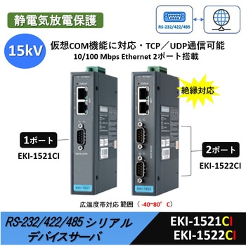 (1/2/4ポート)シリアルデバイスサーバ【DINレール取付】 Advantech(アドバンテック)
