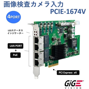 画像検査カメラ入力カードPCI Express GigE/10GigE Vision (PoE) Advantech(アドバンテック)