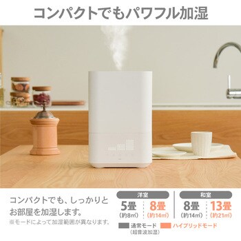 wasser_hum003 上から給水 ハイブリッド式 加湿器 リモコン付き
