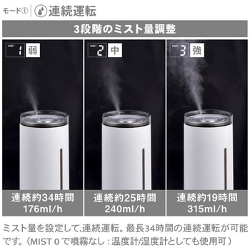 上から給水 超音波加湿器 34時間連続運転 リモコン付き 6L 大河商事