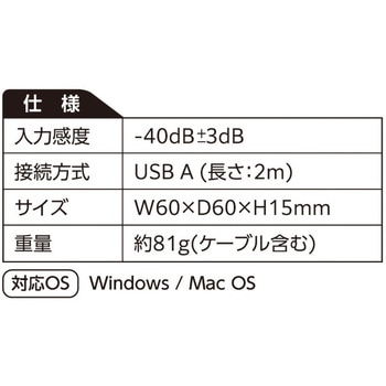全指向性USBマイク(ミュート機能付) アーテック(学校教材・教育玩具)