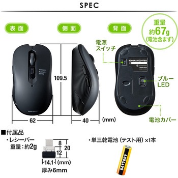 ブルーLEDマウス サンワダイレクト