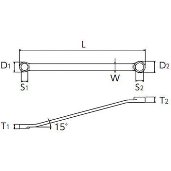 ネプロス・15°メガネレンチ nepros