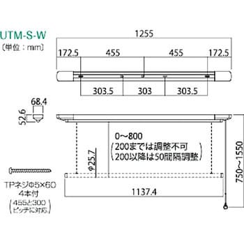 UTM-S-W 室内用ホスクリーン昇降式 UTM型 1セット 川口技研(GIKEN