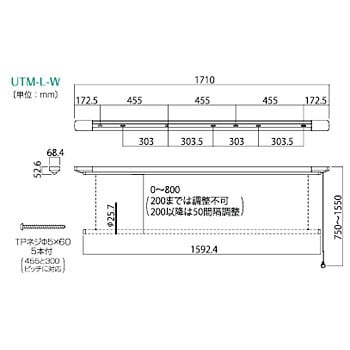 UTM-L-W 室内用ホスクリーン昇降式 UTM型 1セット 川口技研(GIKEN
