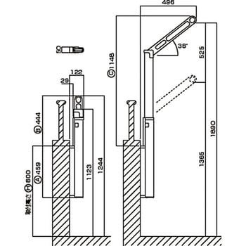 DS2-60-DB 腰壁用ホスクリーン上下式 スライド収納タイプ 1セット(2本