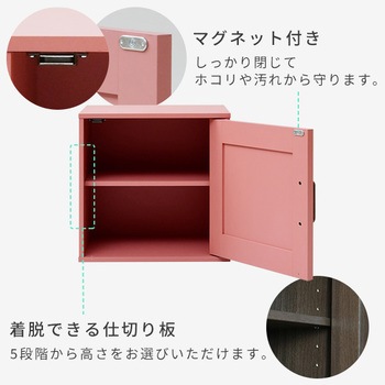 COS-DR(DBL) おうちすっきりシェルフ 扉付き収納 1個 YAMAZEN