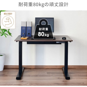 電動昇降デスク メモリー機能付き スリム 幅100/120/140 奥行50 高さ71-117cm YAMAZEN(山善)
