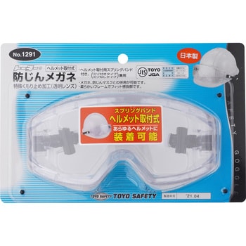 No.1291 ヘルメット取付け式 防じんゴーグル 1個 東洋物産工業(旧