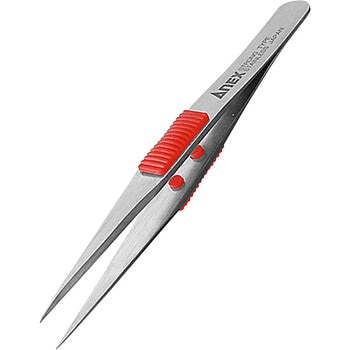 ラバーグリップ付 ステンレスピンセット 強力型 ANEX