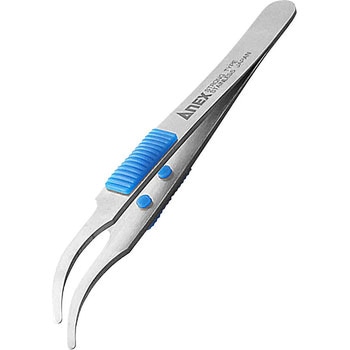 ラバーグリップ付 ステンレスピンセット 先丸鷲型 ANEX