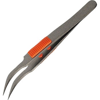 ラバーグリップ付 フッ素加工 ステンレスピンセット SUS410 ANEX