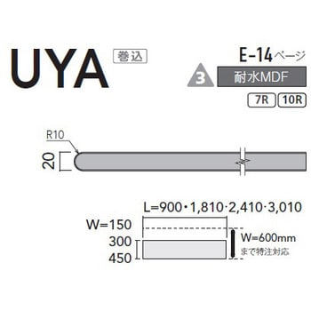 1FV ポストフォームカウンター UYA型(木目) 1枚 AICA(アイカ工業