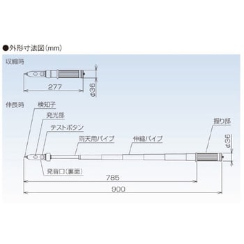 DAH-6AR 交流検電器(全天候型伸縮式)(高低圧用) 1台 中部精機 【通販