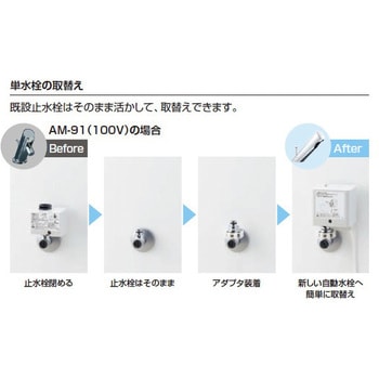 AM-300TV1-AT 取替用自動水栓 リフレッシュオートマージュA 1個 LIXIL