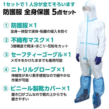 防護服 全身保護5点セットS アーテック