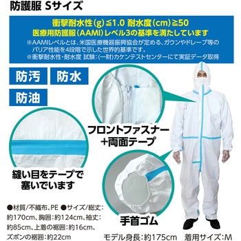 防護服 全身保護5点セットS アーテック