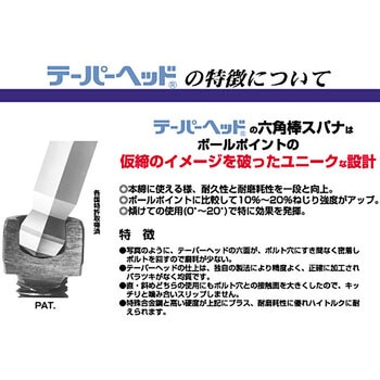 テーパーヘッド 六角棒ドライバー エイト