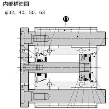 CKD ガイド付シリンダ すべり軸受 STG 50パイ □▽313-4458 STG-M-50