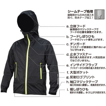 感動ストレッチ レインジャケット オールストレッチ透湿合羽 KITA(喜多)