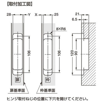 三次元調整機能付隠し丁番 HES3D-H120-36型 LAMP(スガツネ工業)