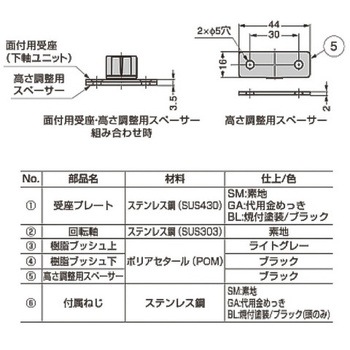 面付用受座 GS-GH20-MU型 LAMP(スガツネ)
