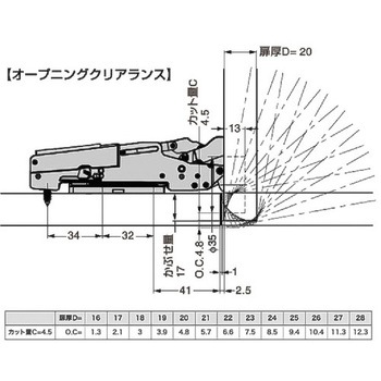 ソフトダウンステーPacta キャッチ付ヒンジレスタイプ LAMP(スガツネ)