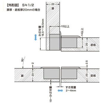 ドロップ丁番 IT4011-500型 LAMP(スガツネ工業)