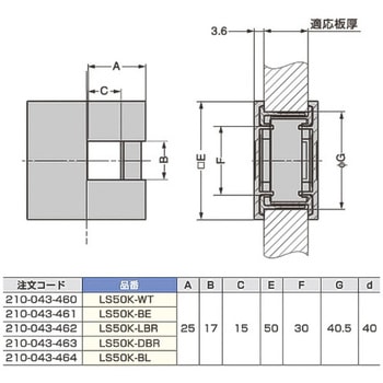 角型配線孔キャップ LSK型 LAMP(スガツネ工業)