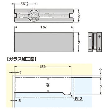 上部コーナー金具 M100E21型 スガツネ(LAMP) フロアヒンジ 【通販