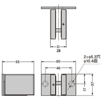 欄間・壁用ブラケット M1075型 スガツネ(LAMP) その他ガラス用金物