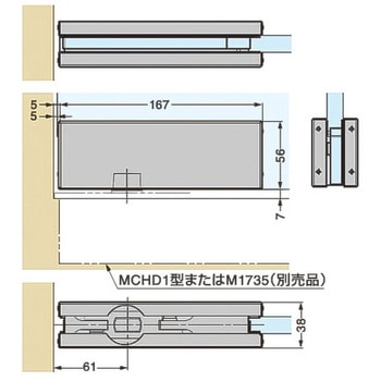 下部コーナー金具 M100E10QT型 LAMP(スガツネ)