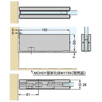 下部コーナー金具 M1011型 - LAMP(スガツネ工業)